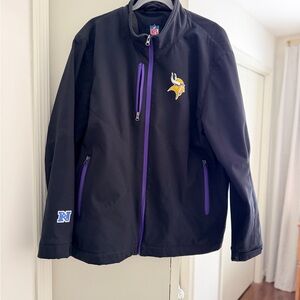 Minnesota Vikings Black Softshell Jacket with Purple Accents